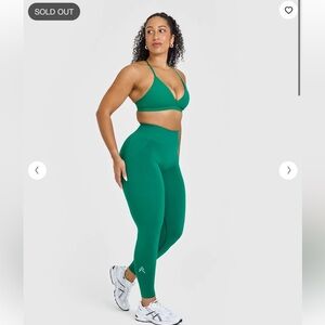 Emerald Green Oner Active EFFORTLESSLIFT SEAMLESS LEGGINGS WITH WHITE LOGO